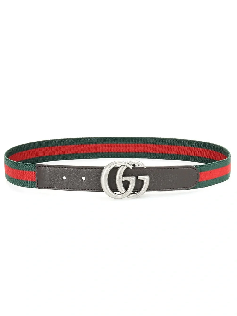 New GUCCI Marmont GG Green & Red Web Stripe Kids Belt (Large)